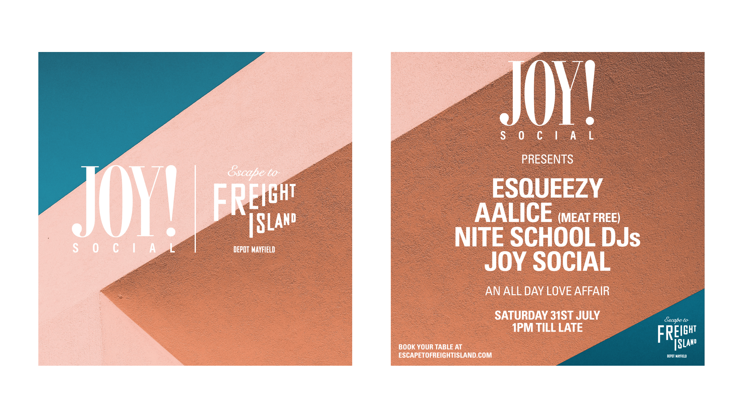 Joy Social Event Club Night / Music Pormotional Graphic Twinset Image 1 / Instagram & Facebook Social Content / Layout / Typesetting / inDesign