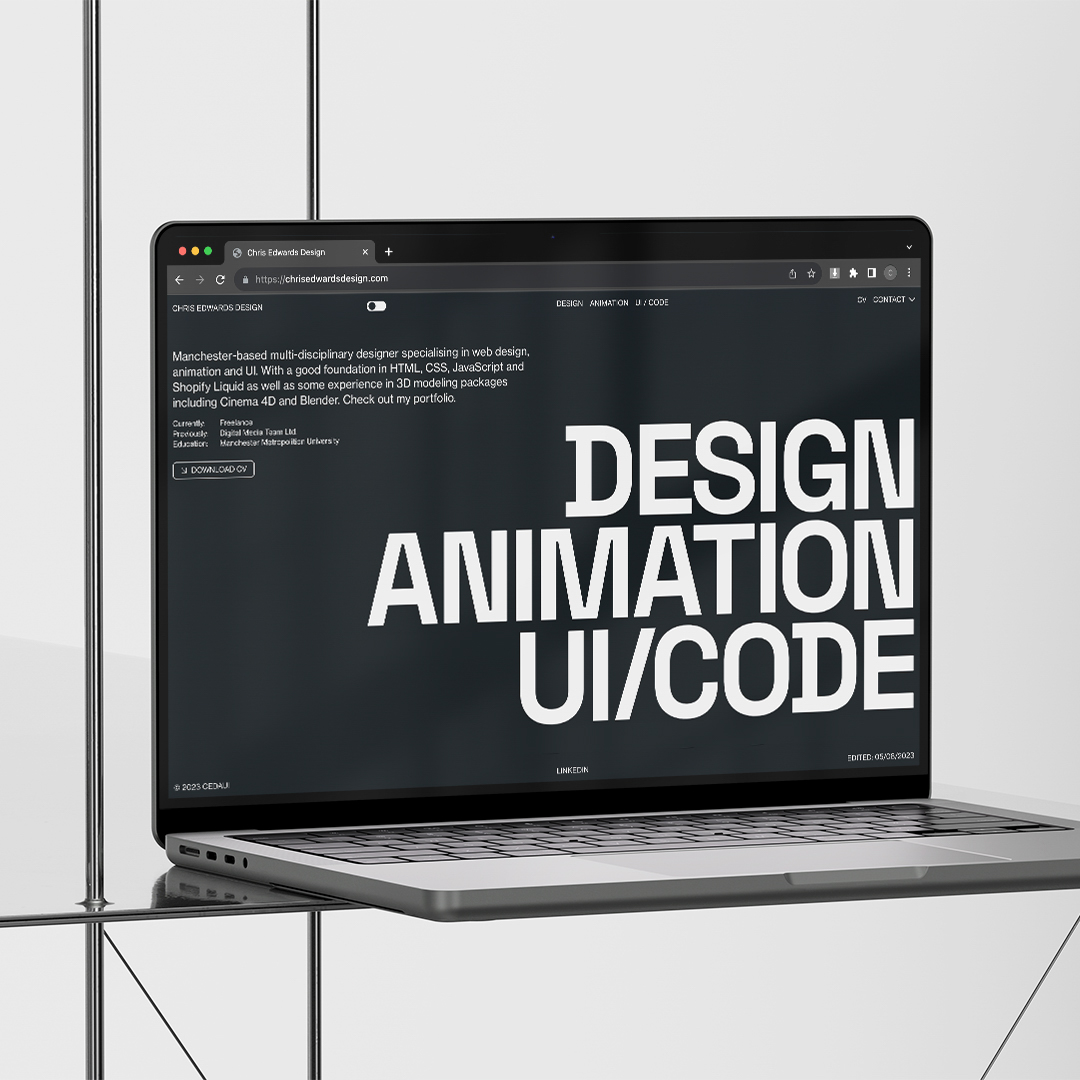 Hero image of custom portfolio in mockup photoshoot, mobile / UI Design / Frontend DevelopmentBranding / Web Design / Layout / Concept