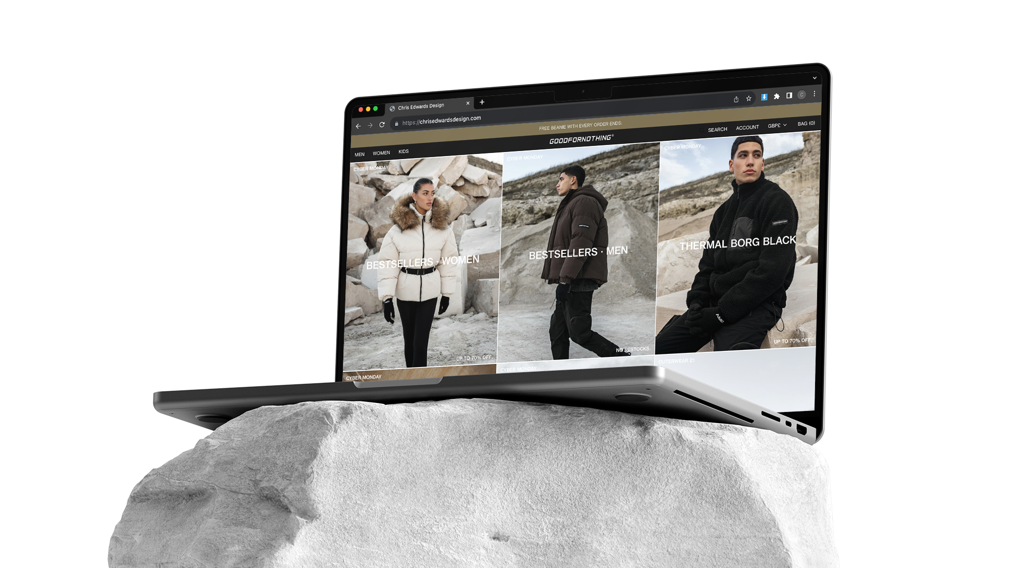 Good For Nothing Clothing Ltd. Campaign / Winter Shutdown / 2020 / Branding / Web Design / Layout / Concept