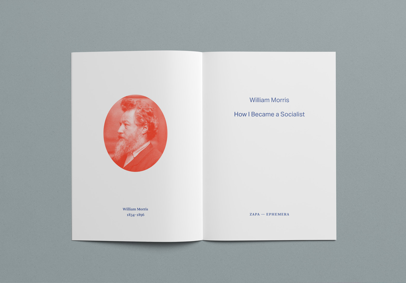 Personal work — How I Became a Socialist, printed booklet, essay — front cover / Screen Printing / Print Design / Layout / inDesign / Grid Design / Typesetting / Inner page 1